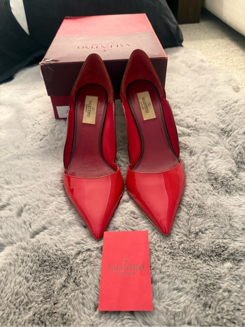 Valentino Red Patent Pointed Toe Pumps